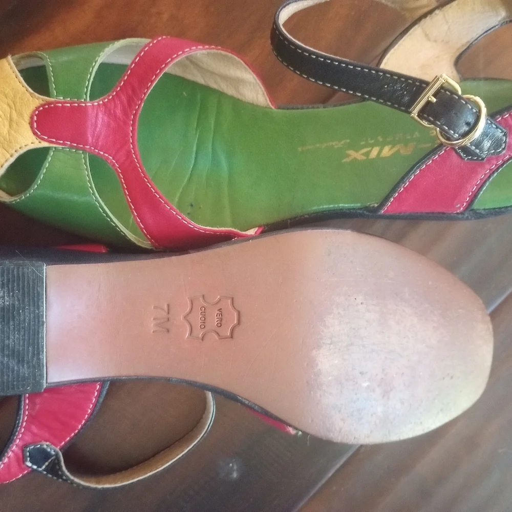 Vintage Bright Strappy Heels - Picture 6 of 6